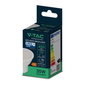 LED Λάμπα GU10 CREE CHIP 4.5W V-TAC 110° 400lm Ψυχρό Λευκό 6500K – 21203-6