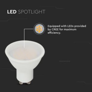 LED Λάμπα GU10 CREE CHIP 4.5W V-TAC 110° 400lm Ψυχρό Λευκό 6500K – 21203-6