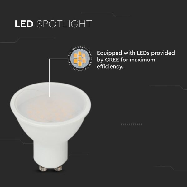 LED Λάμπα GU10 CREE CHIP 4.5W V-TAC 110° 400lm Ψυχρό Λευκό 6500K – 21203-6