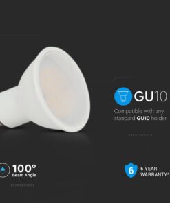 LED Λάμπα GU10 CREE CHIP 4.5W V-TAC 110° 400lm Ψυχρό Λευκό 6500K – 21203-6