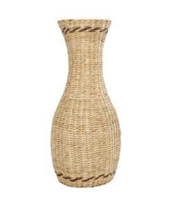 GloboStar® Artificial Garden MONACO 21235 Διακοσμητικό Πλεκτό Καλάθι – Κασπώ Γλάστρα – Flower Pot Μπεζ Φ29cm x Υ60cm