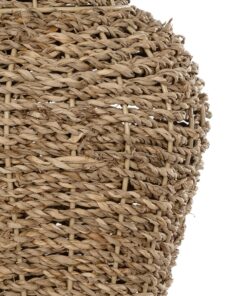 GloboStar® Artificial Garden TEXAS 21238 Διακοσμητικό Πλεκτό Καλάθι – Κασπώ Γλάστρα – Flower Pot Μπεζ Μ20 x Π20 x Υ43cm