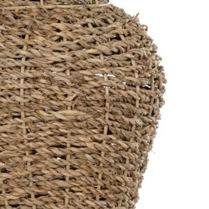 GloboStar® Artificial Garden TEXAS 21238 Διακοσμητικό Πλεκτό Καλάθι – Κασπώ Γλάστρα – Flower Pot Μπεζ Μ20 x Π20 x Υ43cm