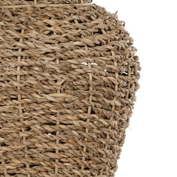 GloboStar® Artificial Garden TEXAS 21238 Διακοσμητικό Πλεκτό Καλάθι – Κασπώ Γλάστρα – Flower Pot Μπεζ Μ20 x Π20 x Υ43cm