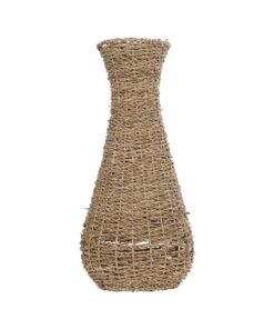 GloboStar® Artificial Garden CALIFORNIA 21239 Διακοσμητικό Πλεκτό Καλάθι – Κασπώ Γλάστρα – Flower Pot Μπεζ Μ20 x Π20 x Υ43cm