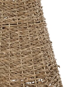 GloboStar® Artificial Garden CALIFORNIA 21239 Διακοσμητικό Πλεκτό Καλάθι – Κασπώ Γλάστρα – Flower Pot Μπεζ Μ20 x Π20 x Υ43cm