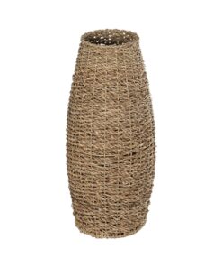 GloboStar® Artificial Garden FRANCISCO 21240 Διακοσμητικό Πλεκτό Καλάθι – Κασπώ Γλάστρα – Flower Pot Μπεζ Μ20 x Π20 x Υ41cm