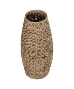 GloboStar® Artificial Garden FRANCISCO 21240 Διακοσμητικό Πλεκτό Καλάθι – Κασπώ Γλάστρα – Flower Pot Μπεζ Μ20 x Π20 x Υ41cm