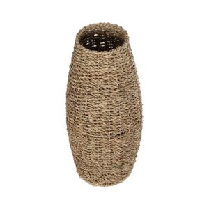 GloboStar® Artificial Garden FRANCISCO 21240 Διακοσμητικό Πλεκτό Καλάθι – Κασπώ Γλάστρα – Flower Pot Μπεζ Μ20 x Π20 x Υ41cm