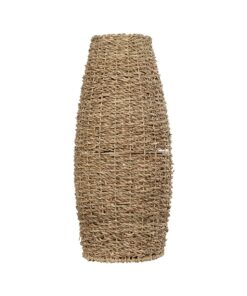 GloboStar® Artificial Garden FRANCISCO 21240 Διακοσμητικό Πλεκτό Καλάθι – Κασπώ Γλάστρα – Flower Pot Μπεζ Μ20 x Π20 x Υ41cm