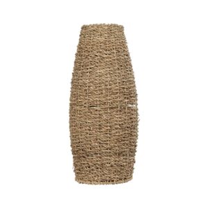 GloboStar® Artificial Garden FRANCISCO 21240 Διακοσμητικό Πλεκτό Καλάθι – Κασπώ Γλάστρα – Flower Pot Μπεζ Μ20 x Π20 x Υ41cm