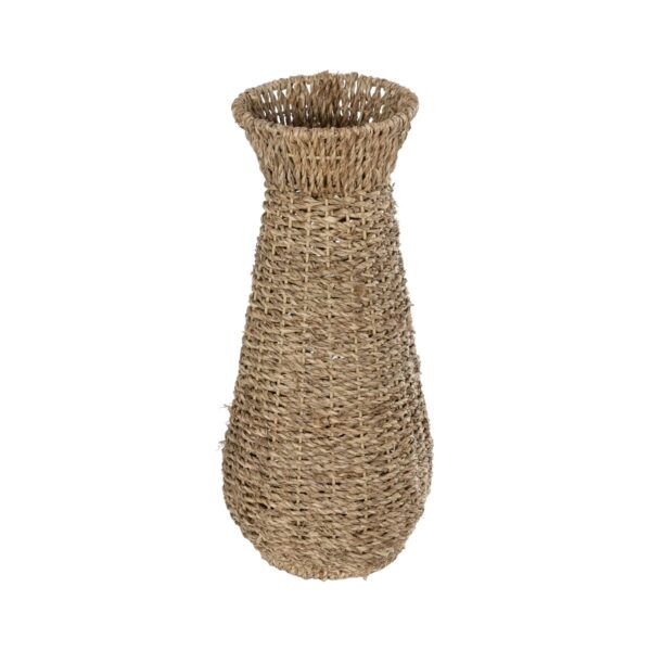 GloboStar® Artificial Garden PANAMA 21241 Διακοσμητικό Πλεκτό Καλάθι – Κασπώ Γλάστρα – Flower Pot Μπεζ Μ20 x Π20 x Υ40cm