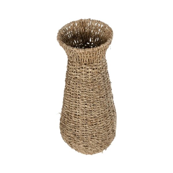GloboStar® Artificial Garden PANAMA 21241 Διακοσμητικό Πλεκτό Καλάθι – Κασπώ Γλάστρα – Flower Pot Μπεζ Μ20 x Π20 x Υ40cm