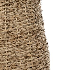 GloboStar® Artificial Garden PANAMA 21241 Διακοσμητικό Πλεκτό Καλάθι – Κασπώ Γλάστρα – Flower Pot Μπεζ Μ20 x Π20 x Υ40cm