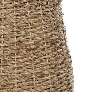 GloboStar® Artificial Garden PANAMA 21241 Διακοσμητικό Πλεκτό Καλάθι – Κασπώ Γλάστρα – Flower Pot Μπεζ Μ20 x Π20 x Υ40cm