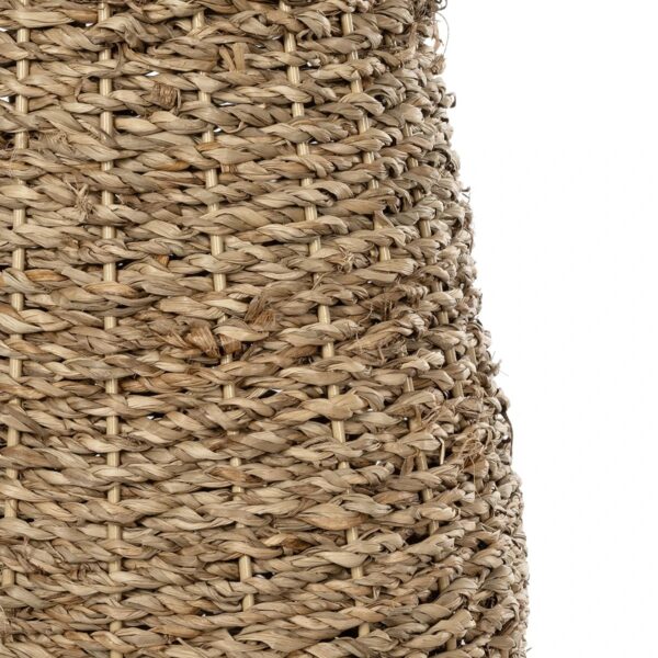 GloboStar® Artificial Garden PANAMA 21241 Διακοσμητικό Πλεκτό Καλάθι – Κασπώ Γλάστρα – Flower Pot Μπεζ Μ20 x Π20 x Υ40cm