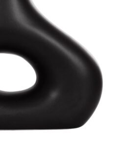 GloboStar® Artificial Garden HORIZON 21252 Διακοσμητικό Κεραμικό Βάζo Μαύρο Π18 x Μ6 x Υ15 cm