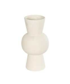 GloboStar® Artificial Garden BANGKOK 21274 Διακοσμητικό Κεραμικό Βάζο Μπεζ Μ12.5 x Π12.5 x Υ23cm