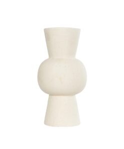 GloboStar® Artificial Garden BANGKOK 21274 Διακοσμητικό Κεραμικό Βάζο Μπεζ Μ12.5 x Π12.5 x Υ23cm