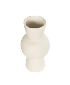 GloboStar® Artificial Garden BANGKOK 21274 Διακοσμητικό Κεραμικό Βάζο Μπεζ Μ12.5 x Π12.5 x Υ23cm