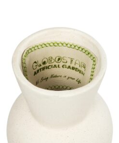 GloboStar® Artificial Garden BANGKOK 21274 Διακοσμητικό Κεραμικό Βάζο Μπεζ Μ12.5 x Π12.5 x Υ23cm