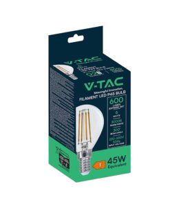 Λάμπα LED E14 G45 Filament 6W Θερμό Λευκό 3000K Διάφανο Γυαλί V-TAC – 212845
