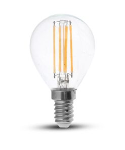 Λάμπα LED E14 G45 Filament 6W Θερμό Λευκό 3000K Διάφανο Γυαλί V-TAC – 212845