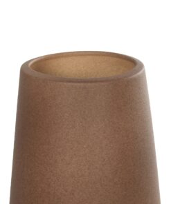 GloboStar® Artificial Garden PORTO 21288 Διακοσμητικό Κεραμικό Βάζο Καφέ Μ11 x Π11 x Υ20cm