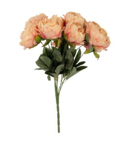 GloboStar® Artificial Garden PEONY FLOWER 21297 Τεχνητό Διακοσμητικό Μπουκέτο Κλαδιά Παιώνιας Μ35 x Π23 x Υ46cm