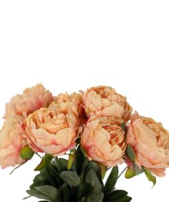 GloboStar® Artificial Garden PEONY FLOWER 21297 Τεχνητό Διακοσμητικό Μπουκέτο Κλαδιά Παιώνιας Μ35 x Π23 x Υ46cm