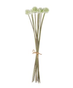 GloboStar® Artificial Garden WHITE DANDELION BOUQET 21358 Τεχνητό Διακοσμητικό Ταραξάκο Μπουκέτο Y54cm