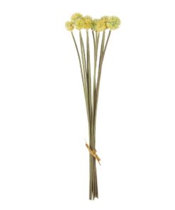 GloboStar® Artificial Garden PALE YELLOW DANDELION BOUQET 21363 Τεχνητό Διακοσμητικό Ταραξάκο Μπουκέτο Y54cm