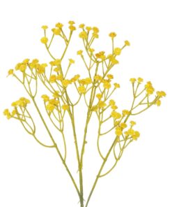 GloboStar® Artificial Garden YELLOW BRANCH BABY BREATH 21370 Τεχνητό Διακοσμητικό Κλαδί Κίτρινης Γυψοφίλης Y61cm
