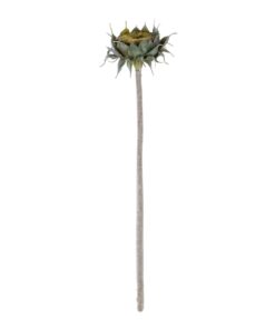 GloboStar® Artificial Garden GREEN SUNFLOWER BRANCH 21378 Τεχνητό Διακοσμητικό Κλαδί Ηλιοτρόπιο Πράσινο Y60cm