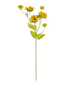 GloboStar® Artificial Garden YELLOW SUNFLOWER BRANCH 21379 Τεχνητό Διακοσμητικό Κλαδί Ηλιοτρόπιο Κίτρινο Y72cm