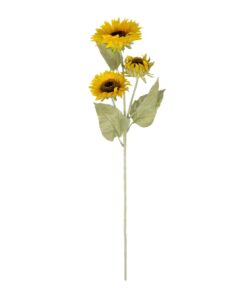 GloboStar® Artificial Garden YELLOW SUNFLOWER BRANCH 21380 Τεχνητό Διακοσμητικό Κλαδί Ηλιοτρόπιο Κίτρινο Y90cm