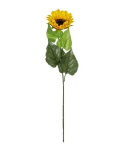 GloboStar® Artificial Garden YELLOW SUNFLOWER BRANCH 21381 Τεχνητό Διακοσμητικό Κλαδί Ηλιοτρόπιο Κίτρινο Y62cm