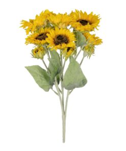 GloboStar® Artificial Garden YELLOW SUNFLOWER BRANCH 21382 Τεχνητό Διακοσμητικό Κλαδί Ηλιοτρόπιο Κίτρινο Y55cm