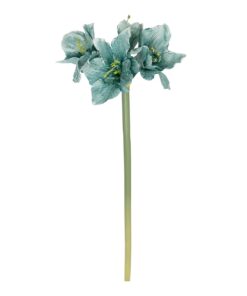 GloboStar® Artificial Garden SKY BLUE KAFFIR LILY BRANCH 21389 Τεχνητό Διακοσμητικό Κλαδί Μπλέ Κρίνο Y72cm