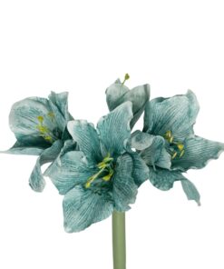 GloboStar® Artificial Garden SKY BLUE KAFFIR LILY BRANCH 21389 Τεχνητό Διακοσμητικό Κλαδί Μπλέ Κρίνο Y72cm