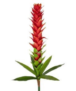 GloboStar® Artificial Garden RED GINGER BUD BRANCH 21393 Τεχνητό Διακοσμητικό Κόκκινο Κλαδί Ginger Y124cm