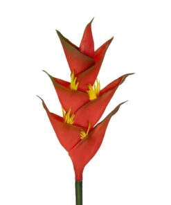 GloboStar® Artificial Garden RED PEACOCK BRANCH 21398 Τεχνητό Διακοσμητικό Κλαδί Κόκκινο πουλί του παραδείσου Y90cm