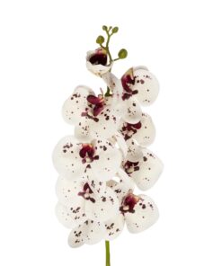 GloboStar® Artificial Garden WHITE ORCHID BRANCH 21406 Τεχνητό Διακοσμητικό Κλαδί Λευκή Ορχιδέα Y95cm