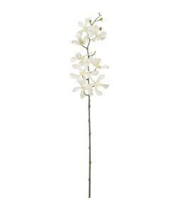 GloboStar® Artificial Garden WHITE VANDA ORCHID BRANCH 21409 Τεχνητό Διακοσμητικό Κλαδί Λευκή Ορχιδέα Y82cm