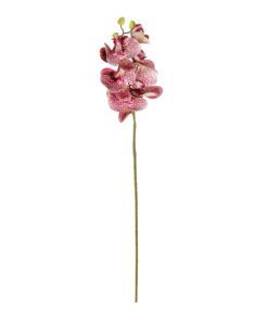 GloboStar® Artificial Garden PINK ORCHID BRANCH 21412 Τεχνητό Διακοσμητικό Κλαδί Ροζ Ορχιδέα Y70cm