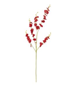 GloboStar® Artificial Garden RED DANCE ORCHID BRANCH 21413 Τεχνητό Διακοσμητικό Κλαδί Κόκκινη Ορχιδέα Y90cm