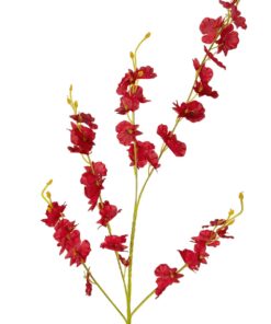 GloboStar® Artificial Garden RED DANCE ORCHID BRANCH 21413 Τεχνητό Διακοσμητικό Κλαδί Κόκκινη Ορχιδέα Y90cm