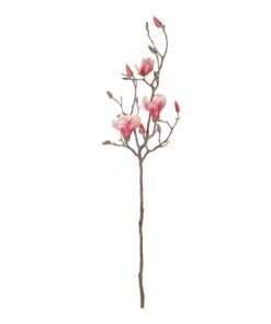 GloboStar® Artificial Garden WHITE – PINK MAGNOLIA 21416 Τεχνητό Διακοσμητικό Κλαδί Ροζ Μανόλια Μ30 x Π13 x Υ110cm