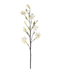 GloboStar® Artificial Garden WHITE YELLOW MAGNOLIA BRANCH 21419 Τεχνητό Διακοσμητικό Κλαδί Λευκή Κίτρινη Μανόλια Y108cm