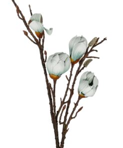 GloboStar® Artificial Garden LIGHT BLUE MAGNOLIA BRANCH 21420 Τεχνητό Διακοσμητικό Κλαδί Μπλε Μανόλια Y105cm